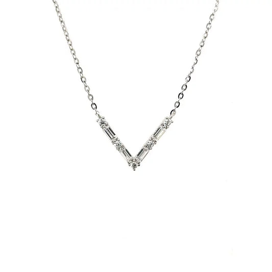 [SV925] Baguette cut necklace